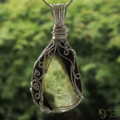 Prehnite 'cave' with ornate spiral entrance