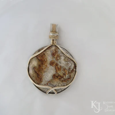High bail as per client's request. Sterling silver with 14K gold-filled accent.