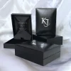 Pendant will be presented in a beautiful Kathryn Jane Design jewellery box - black exterior faux leather with embossed silver K J lettering. White satin background.